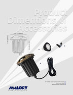 MALORY Low Voltage Landscape Well Lights,（φ126 mm Brass Top Cover 4Pack - Image 6