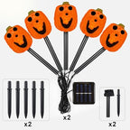 BRIGHTDECK Halloween Solar Pathway Lights Outdoor, LED Decor, Light Up Solar Stake Lights for Holiday, Halloween, Walkway, Sidewalk (Smile Pumpkin, 10-Pack) - Image 3
