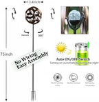 Solar Wind Spinner Improved 360 Degrees Swivel Multi-Color LED Lighting Glass Ball with Kinetic Wind Spinner Vertical Metal Sculpture Stake Construction for Outdoor Yard Lawn & Garden. - Image 2