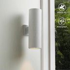 mirrea 18" Modern Outdoor Porch Light in 2 Lights, Matte White, 2 Pack - Image 3