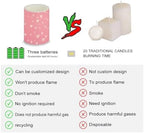 4 Pack Flameless Candles with Remote for Valentines Day LED Candles with Timer Hearts Pink Elictric Pillar Tealights Flickering Battery Operated for Patio Porch Home Decor - Image 4