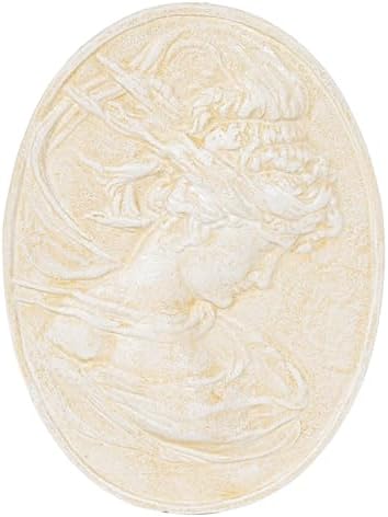 Sungmor White Cast Iron Wall Decor,Oval-shaped Classical Lady Relief Plaque by Sungmor
