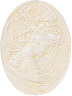 Sungmor White Cast Iron Wall Decor,Oval-shaped Classical Lady Relief Plaque by Sungmor