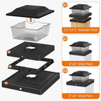 Solar Post Cap Lights, Black, 4x4/5x5, 8-Pack - Image 4