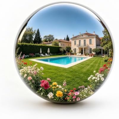 22 Inch Stainless Steel Gazing Globe Mirror Ball, Reflective Smooth Garden Sphere, Polished Shiny Hollow Sphere for Lawn, Yard, Patio, Pond, Garden and Outdoor Decor by Emlovosy