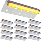 Retaining Wall Lights,12 Pack 7 Inch LED Hardscape Lighting,12-36V 2.5W Low Voltage Fence Lights,Outdoor Step Lights with IP67 Waterproof 2700K Warm Light by EXPREASYLIGHTING