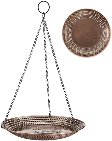 Good Directions Hanging Tranquility Bird Bath for Outside Backyard, Outdoor, Patio, Garden, Birdbath Gift for Bird Lovers Watchers, Small 13" Pure Copper Metal by GoodDirections