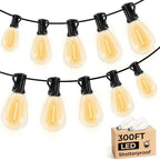 GvvooHome S11 LED Outdoor String Lights 300FT, Shatterproof & Waterproof Patio Lights with 92 Plastic Bulbs for Porch, Deck, Garden, Backyard, Balcony, 2700K Dimmable by GvvooHome