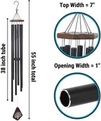 The Wind Chime CO Memorial 55” Deep Tone Large Wind Chime, Sympathy Wind Chimes Gift for The Loss of A Loved one, Memorial Wind Chimes for Outside Decoration, Soothing Melodic Tones with Mute Option. - Image 4