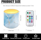 Set of 4 Blue Marble Flameless Candles with Timer Battery Operated Candles with Remote LED Pillar Tea Lights for Indoor Outdoor Patio Porch Wedding Home Decorations - Image 4