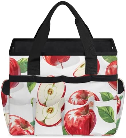 Fruits Half Apples Garden Tool Bag Tote for Men Women Multiple Pockets Wide Mouth Heavy Duty Waterproof Tool Organizer Bag for Outdoor Lawn Yard Portable Gardening Storage With Elasticbands by Unknown