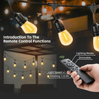 150FT String Lights for Outside Remote Controlled Waterproof with 48pcs Replaceable S14 Warm Bulbs for Patio, Gazebo, Pergola, Backyard Bistro Lights, 2200K, Linkable, 1-Pack - Image 4