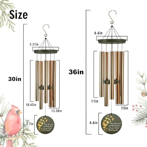 Personalized Memorial Wind Chimes for Outside, Sympathy Gifts Wind Chime for Loss of Loved One, Beautiful Decor with Deep Tone, Ideal for Funeral, Remembrance & Bereavement, Produced in Texas - Image 6