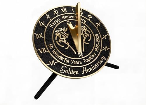 Brass Sundial with Pedestal for 50th Wedding Anniversary by Morgtta