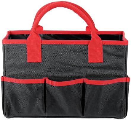 HARFINGTON Garden Tool Bag 12.99" x 5.91" x 8.66" Large Oxford Tote Bag with Pockets Gardening Plant Tool Organizer Storage Carrier Store for Outdoor Women Men, Black by HARFINGTON