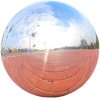 10in Dia Hollow Gazing Ball,Seamless Silver Stainless Steel Polished Reflective Smooth Mirror Garden Sphere Globe,Props of Photography,Colorful Addition to Any Garden Home by KOIUGAYK