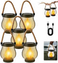 Solar Lantern Outdoor Lights Large Waterproof Flickering Flame Solar Lantern for Yard Garden Patio Hanging Tabletop Decor (5 Pcs) by Unknown
