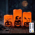 Homemory Halloween Waterproof Flameless LED Pillar Candle with Timer Remote by Homemory