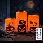 Homemory Halloween Waterproof Flameless LED Pillar Candle with Timer Remote by Homemory
