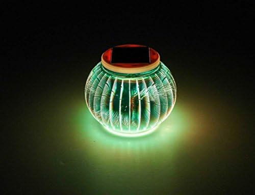 Solar Outdoor Table Lamp, Solar Powered Mosaic Glass Ball Garden Lights Waterproof Color Changing Mood Night Lights (Lantern) - Image 3
