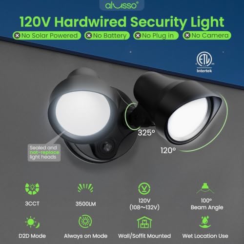 ALUSSO Dusk to Dawn Outdoor Lighting 30W 3500LM 3CCT 3000K/4000K/6500K 120V - Image 3