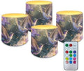 Hummingbird LED Flameless Candles with Realistic Dancing Flame Waterproof Outdoor Battery Operated Pillar Lights with Remote (4 Pack, 3 Inch) for Parties Home Public Elegant Events by YUVAMAGIMO