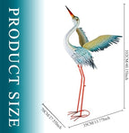 40" Metal Crane Garden Statue, Large Outdoor Heron Sculpture - Image 3