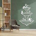 Fountain and Birdbath Metal Wall Art, Minimalist Style by Unknown