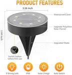Ground Lights 12 Pack, IP68 Waterproof Solar Disc Lights for Outdoor, Flat Garden Light, In-Ground Light, Landscape Lighting for Pathway, Walkway, and Yard-12 Pcs (Cold White) - Image 4