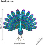 Garden Ornaments Outdoor, Peacock Statue Sculptures Metal Bird Art Decoration for Yard Porch Patio Lawn, 42x15x32 cm - Image 4