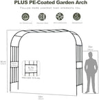 Square Tube Garden Arch Trellis, 10.5FT x 8.2FT Metal Arbor, Outdoor Trellis for Climbing Plants, Black - Image 2