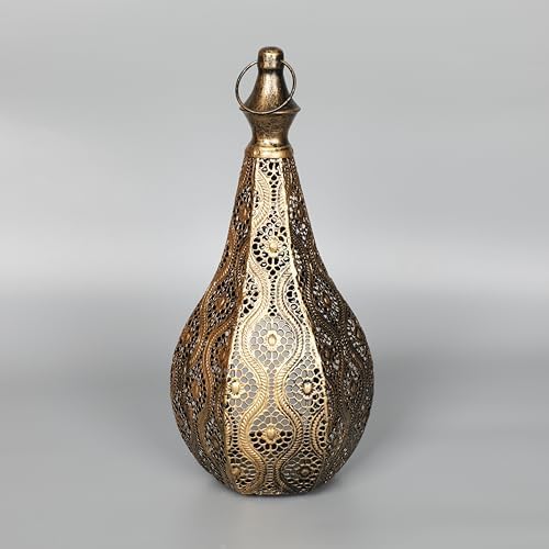 11.6inch Moroccan Lantern Lamp Decorative Candle Holders for Ramadan Decorations, Hanging, Outdoor Patio or Porch, Indoor Home Decor（Bronze） - Image 6