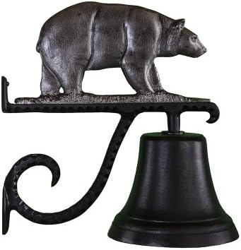 Montague Metal Products 7.75″ Diameter Cast Bell with Ornament, Hanging Bell, Dinner Bell, Heavy Duty Cast Aluminum (Bear) by MontagueMetalProducts