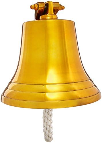 Hampton Nautical BL2021-9B Brass Plated Hanging Harbor Bell 7" - Nautical Decor - Nautical Home Decoration by Handcrafted+Model+Ships