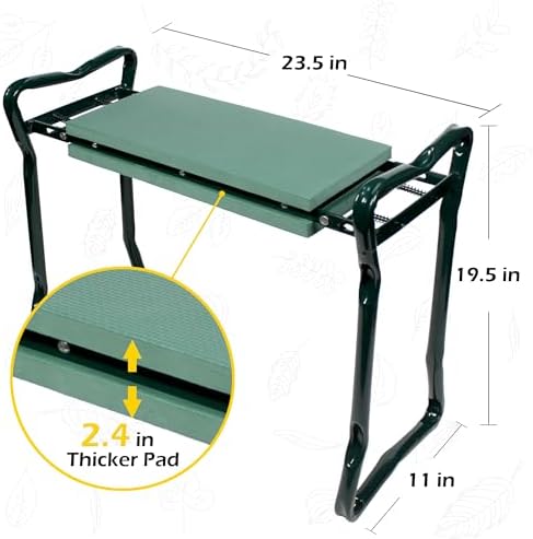MaxWorks Folding Garden Kneeler Seat Stool and Tool Pouch - (50921) - Image 2