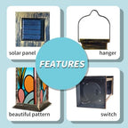Solar Lantern Retro Frosted Glass Fox Art Outdoor Waterproof Garden Hanging Lantern Solar Powered Lighting Outside Solar Light for Patio Yard Camping, Gifts for Women Mom - Image 5