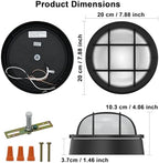 8 Inch Black Round Bulkhead LED Light Set of 2,Nautical Outdoor Lights Black Round LED Sauna Light 3000K,1500LM,15W Outdoor 8" Nautical Bulkhead Wall Lights - Image 3