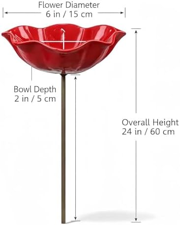 Handmade Metal Flower Garden Stake Bird Bath, Bee Watering Station with Colorful Butterfly & Flower Design – Decorative Bee Feeder Bowl for Outdoor Yard, Garden Decor (2pc) - Image 7
