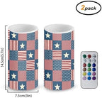 Independence Flag Design 2 Pack Set Flameless Candles, Flameless Flickering Electric Candle, Battery Operated LED Lights for Table, Festival Celebration, Porch and Patio - Image 4