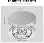 VEVOR Fire Pit Cover Lid, Compatible with The Solo Stove Bonfire 27" Portable Firepit Spark Screen,Stainless Steel Metal Cover, Wood Burning and Camping Stove Accessory, for Outdoor Patio Backyard - Image 5