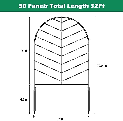 30 Pack Animal Barrier Garden Fence, Metal No Dig Panels, 32ft x 22in High - Image 2