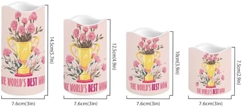 Carnation Flameless Candles LED Pillar Candles Battery Operated Candles with Remote and Timers Color Changing Electric Fake Plastic Candles Mothers Day Decor Set of 4 - Image 2