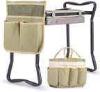Ohuhu Upgraded Garden Kneeler and Seat 2-in-1 Foldable Gardening Stool with Detachable Soft Kneeling Pad, Garden Bench Heavy Duty with Large Tool Bag and Pouch, for Women Men Gardener - Image 7