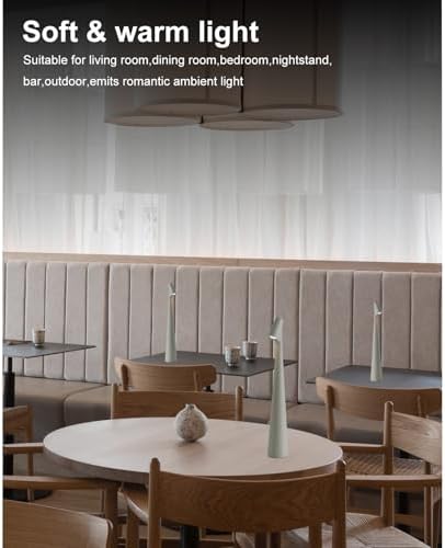 Cordless Small Table Lamps Set of 2,3 Levels Brightness Portable Desk Lamp,Rechargeable Battery Lights for Outdoor, Restaurant, Bedside, Baby Night Light(Grey) - Image 3