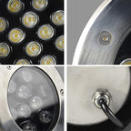 Recessed Underwater Light - Submersible RGB Light, 12V/220V with Remote Control Spotlights, IP68 Waterproof Stainless Steel Pond Lighting, Underwater Landscape Decorative(12w(12V)) - Image 6