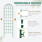 4 Pack Metal Garden Trellis for Climbing Plants, Green - Image 4