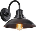 GOLDHILL Black Gooseneck Outdoor Barn Light, Farmhouse Vanity Lights with E26 Based Socket, Round Exterior Lights for House Garage Bathroom Bedroom by Goldhill