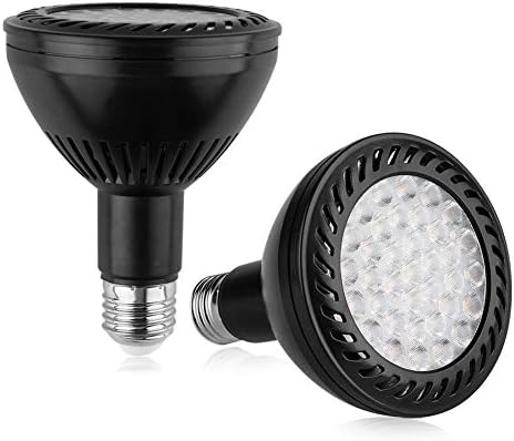 Par 30 LED Spot Light Bulb Spotlight 36W Super Bright LED Bulbs Long Neck E26/E27 Base Lumen 4000K Natural White LED Light Bulbs 24 Degree Beam Angle, Black Body, Pack of 2 by eleELEOPTION