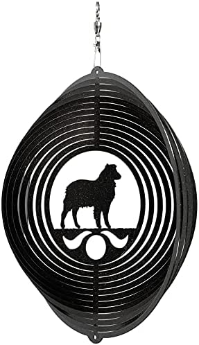 SWEN Products Australian Shepherd Circle Swirly Metal Wind Spinner by SWENProducts