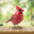 Cardinal Statue Metal Bird Yard Art, Garden Yard Sculpture Art - Red Large Realistic Standing - Christmas, Outdoor Fall, Winter, Spring, Summer Decoration - Handmade Ornament Decor Mom, Sympathy Gifts by Gute